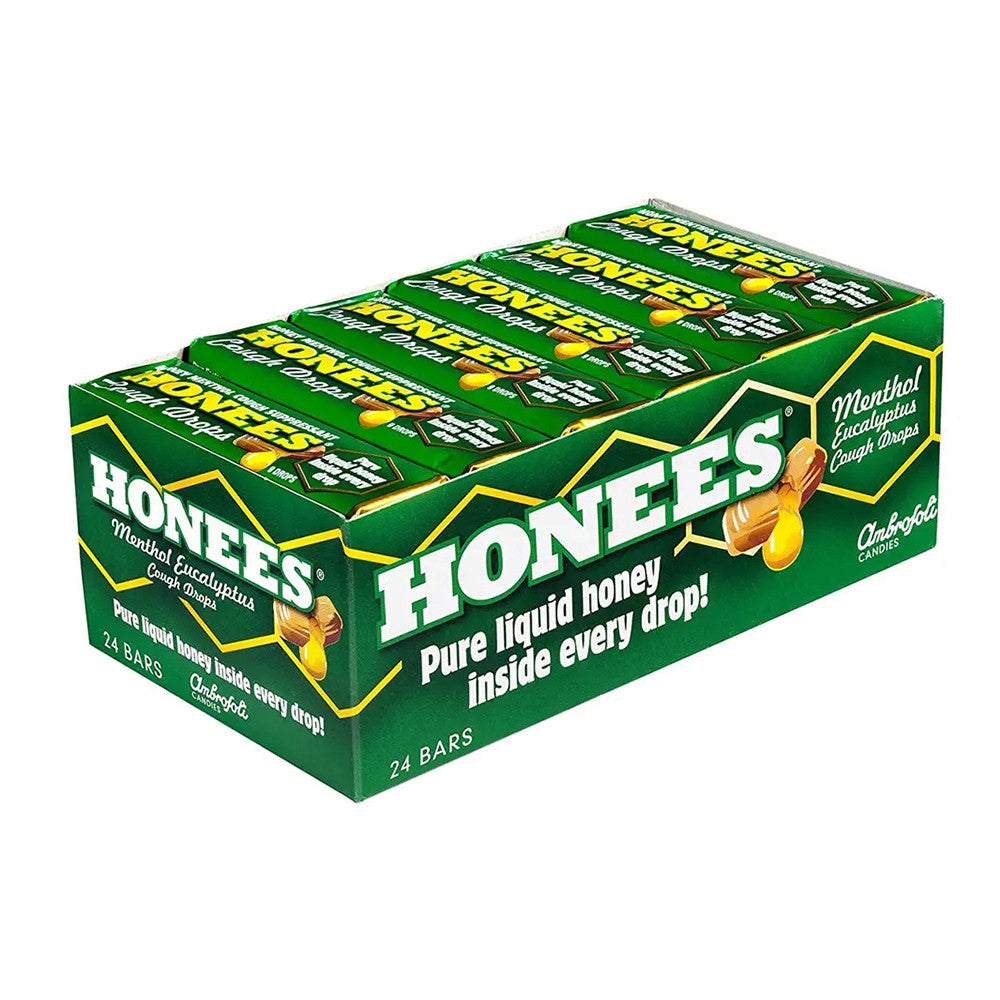 Honees Honey Menthol Eucalyptus Cough Drops 9 Lozenges, 24 Ea